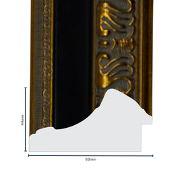 [2001A] PS Moulding W 93 X H 44 X L 2900mm Gold & Black