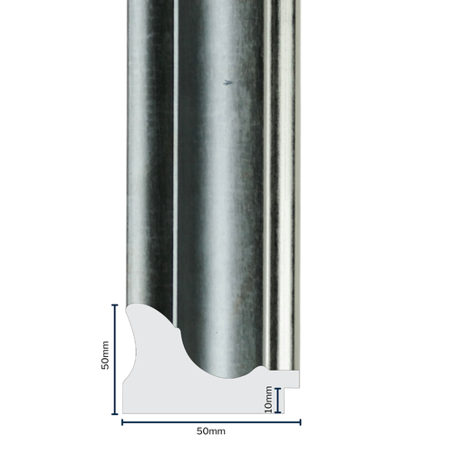 [2006S] PS Moulding W 50 X H 28 X L 2900mm Satin Silver