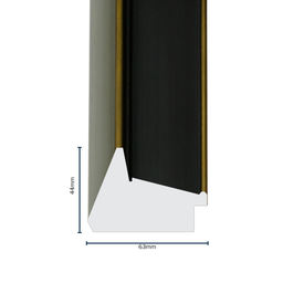 [2010B] PS Moulding W 63 X H 44 X L 2900mm Gold & Black