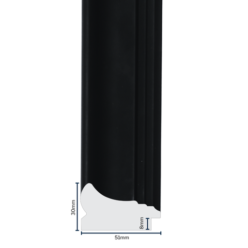 [2005B] PS Moulding W 51 X H 30 X L 2900mm Matt Black