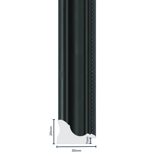 [2007B] PS Moulding W 35 X H 20 X L 2900mm Matt Black