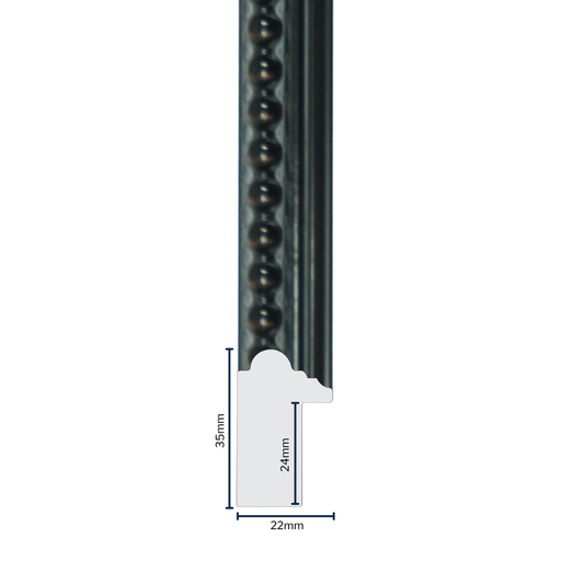 [2009B] PS Moulding W 22 X H 35 X L 2900mm Black