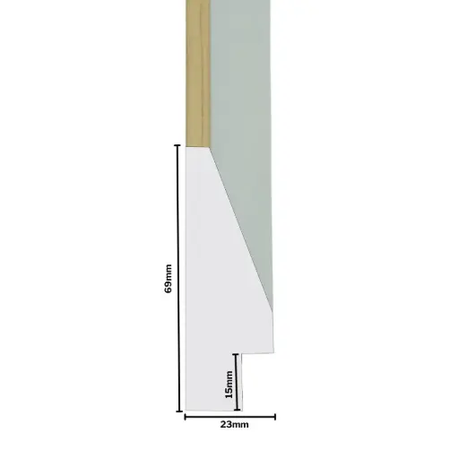 [1174-3M] PS Moulding W 25 X H 70 X L 2900mm White & Maple