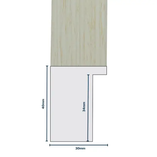[7018NB] Wood Moulding W 30 X H 40 X L 2900mm Natural Blonde