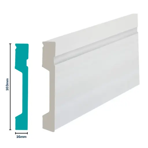 [3022N] HDPS Skirting H 103 X W 16 X L 2700mm Natural 