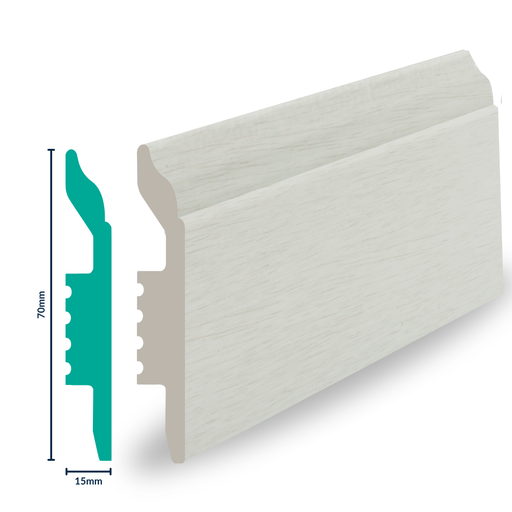 [3020ZI] HDPS Skirting H 70 X W 15 X L 2700mm Poplar 