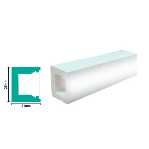 [3045WN] HDPS Led Channel H 25 X W 21 X L 2700mm White