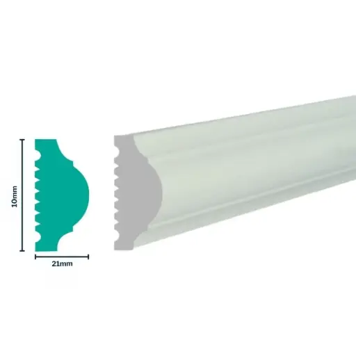 [3048WN] HDPS Wainscoting/Dado Rail H 21 X W 10 X L 2700mm White 