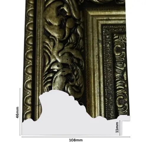 [890D] PS Moulding W 108 X H 46 X L 2900mm German Silver