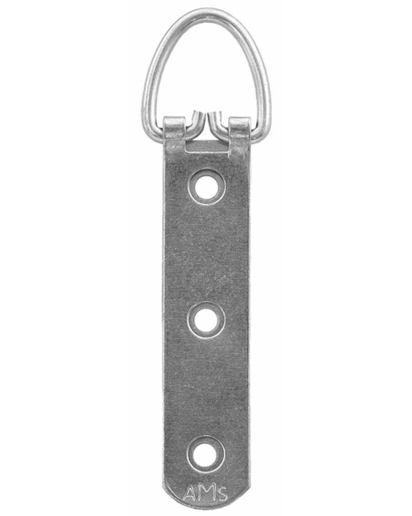 [AC403259] HANGER 3 HOLE STRAP AMS 19X21MM 100 PACK SILVER