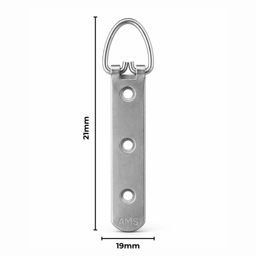 [AC403259] Hanger 3 Hole Strap Ams 19X21mm 100 Pack Silver