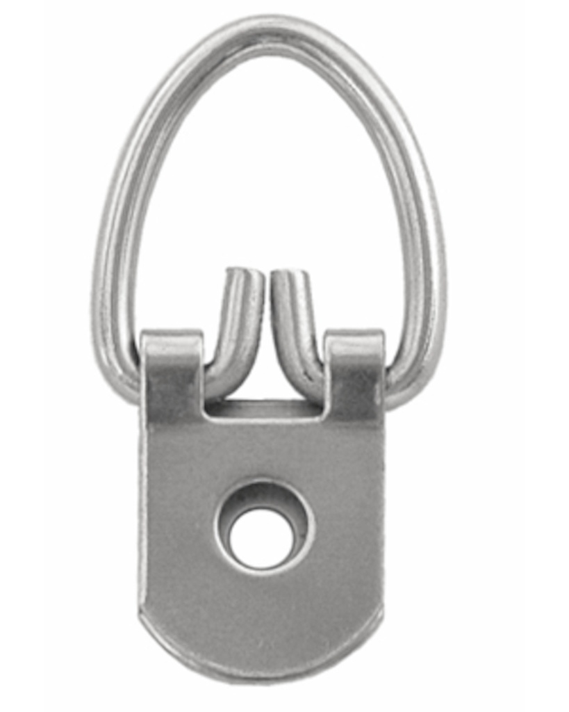 [AC403257] HANGER 1 HOLE STRAP AMS 22X43MM 100 PACK SILVER 