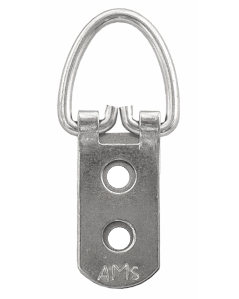 [AC403258] HANGER 2 HOLE STRAP AMS 21X55MM 100 PACK SILVER