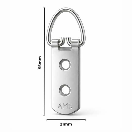 [AC403258] Hanger 2 Hole Strap Ams 21X55mm 100 Pack Silver