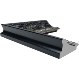 [749F] PS Moulding W 76 X H 36 X L 2900mm Black & Silver