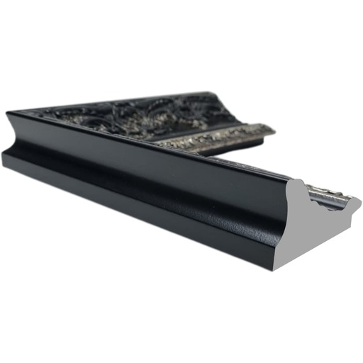 [749F] PS Moulding W 76 X H 36 X L 2900mm Black & Silver