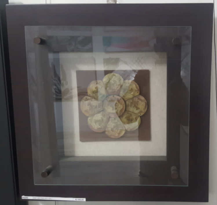 [MS082] ORIGINAL ART BOXED JADE ITEMS BOXED FRAMED 450X450MM