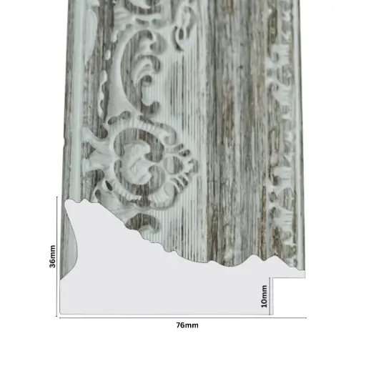 [749I] PS Moulding W 76 X H 36 X L 2900mm Antique White Wash
