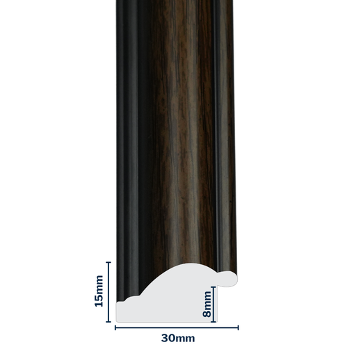 [Q900A] Q-Moulding W 30 X H 15 X L 2900mm Dark Woodstain