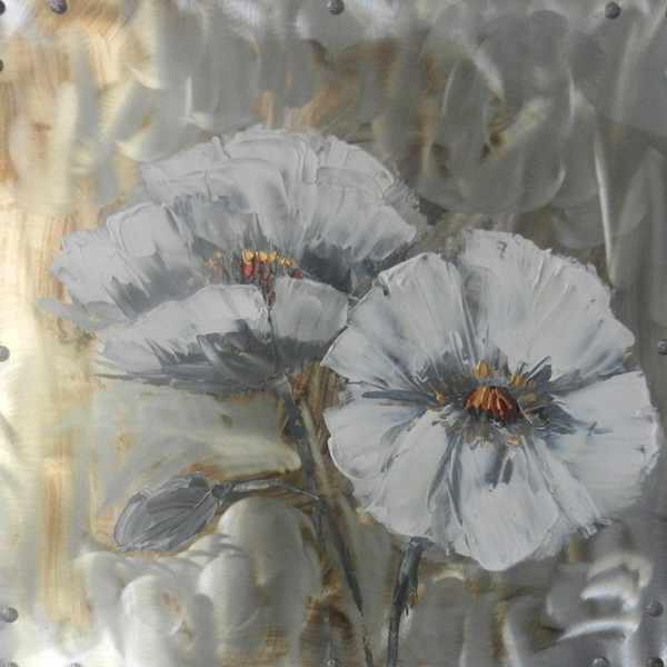 [HA073] OIL ON CANVAS FLOWERS 600X600MM