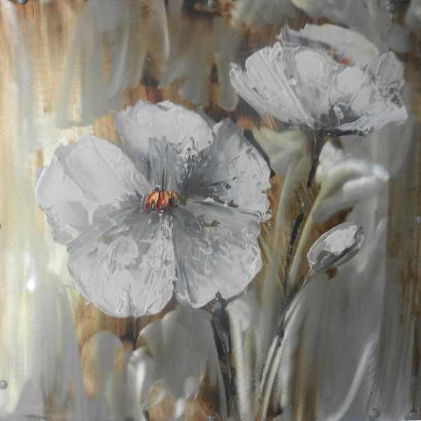 [HA074] OIL ON CANVAS FLOWERS 600X600MM