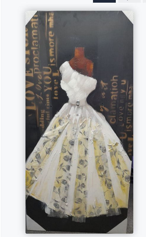 [HA091] OIL ON CANVAS DRESS 700X1400MM