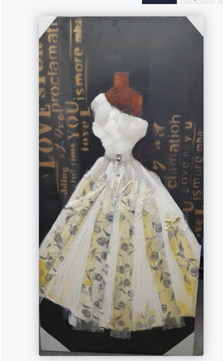[HA091] Oil On Canvas Dress 700X1400mm