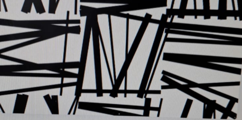 [QSA002] ART ON GLASS ABSTRACT 610X1220MM BLACK