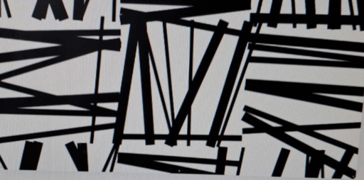 [QSA002] Art On Glass Abstract 610X1220mm Black