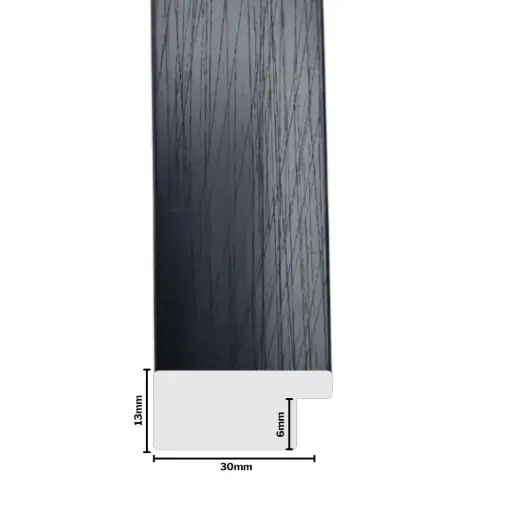 [1042F] PS Moulding W 30 X H 13 X L 2900mm Black