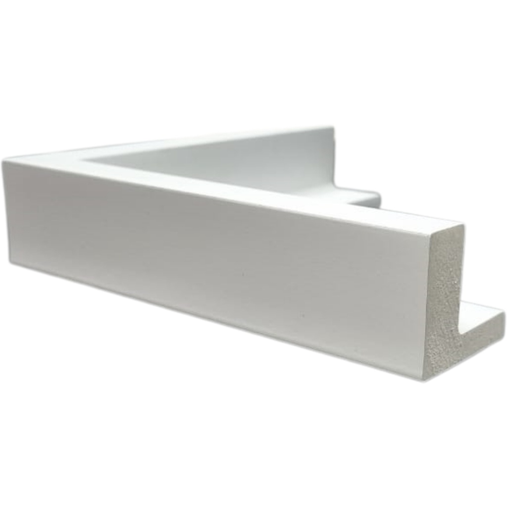 [1139W] PS MOULDING W 52 X H 45 X L 2900MM WHITE (CANVAS FLOATER 33MM) DUAL FACE 10/20MM
