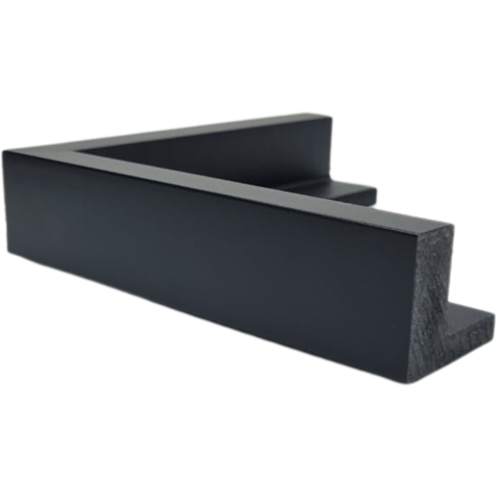 [1139M] PS MOULDING W 52 X H 45 X L 2900MM BLACK (CANVAS FLOATER 33MM) DUAL FACE 10/20MM