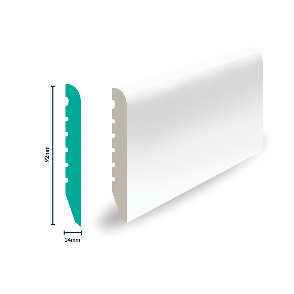[3010W] HDPS SKIRTING H 92 X W 14 X L 2700MM WHITE