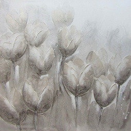 [DY002] Oil On Canvas Flowers Beige 1000X1000mm