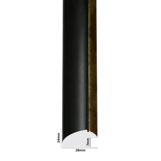 [1043C] PS Moulding W 28 X H 14 X L 2900mm Gold Woodstain