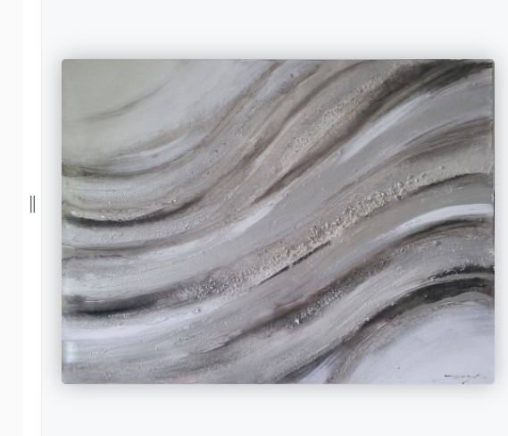 [DY033/1095J] OIL ON CANVAS ABSTRACT SILVER 900X1200MM