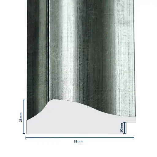 [1115B] PS Moulding W 89 X H 28 X L 2900mm Silver