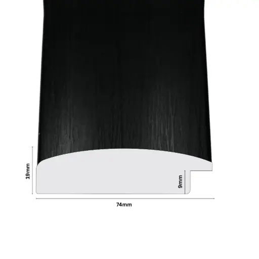 [1023F] PS Moulding W 74 X H 19 X L 2900mm Black