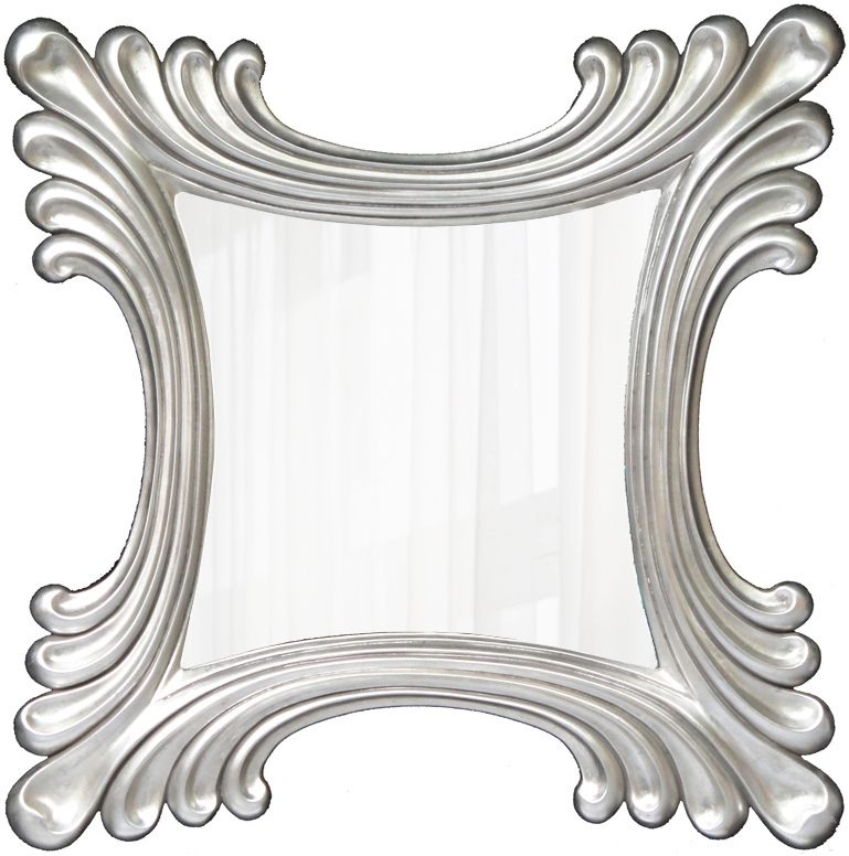 [CF051] MIRROR ORNATE SQUARE 1040X1040MM GERMAN SILVER