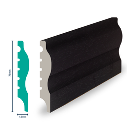 [EFECOV] HDPS Skirting H 75 X W 15 X L 2700mm Coffee Bean