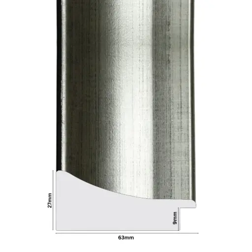 [1114B] PS Moulding W 63 X H 27 X L 2900mm Silver
