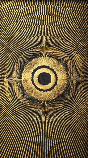[PXM019] Print On Canvas Goldleaf Balck And Gold 700X1400mm