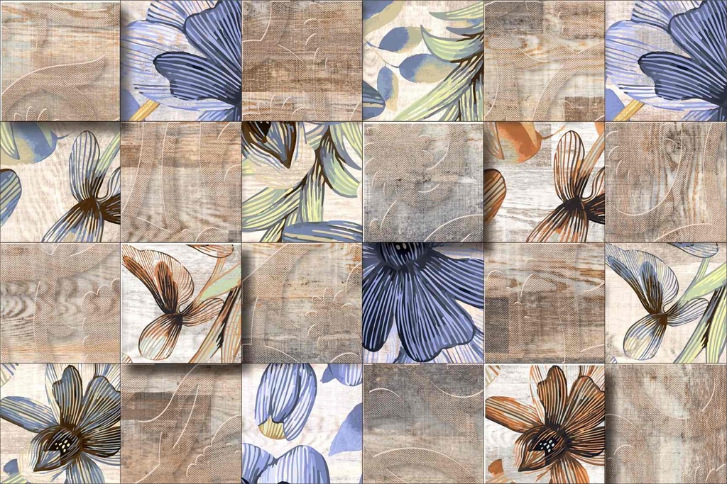 [PXM016] PRINT ON CANVAS FLORAL & WOODEN BLOCK 1200X800MM