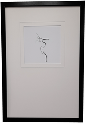 [FP317] Framed Print Abstract Face Line Drawing 435X635mm