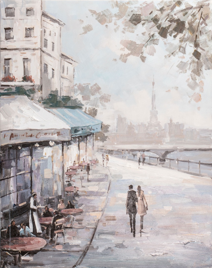 [PXYW698] Oil On Canvas Street Scene 800X1000mm