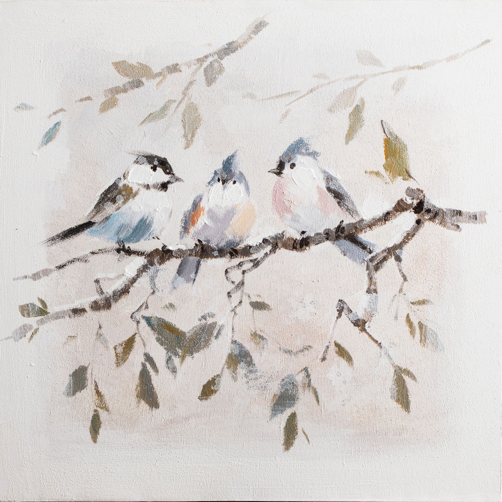 [PXYW693] PRINT ON CANVAS BLUE BIRDS 600X600MM