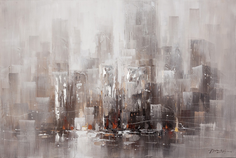 [PXYW636] OIL ON CANVAS BUILDINGS 1000X1500MM