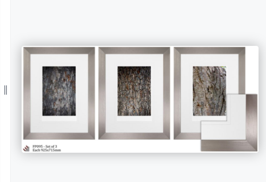 [FP095] FRAMED PRINT TREE BARK SET OF THREE 715X925MM 