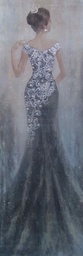 [PXYW673] Oil On Canvas Lady 400X1200mm