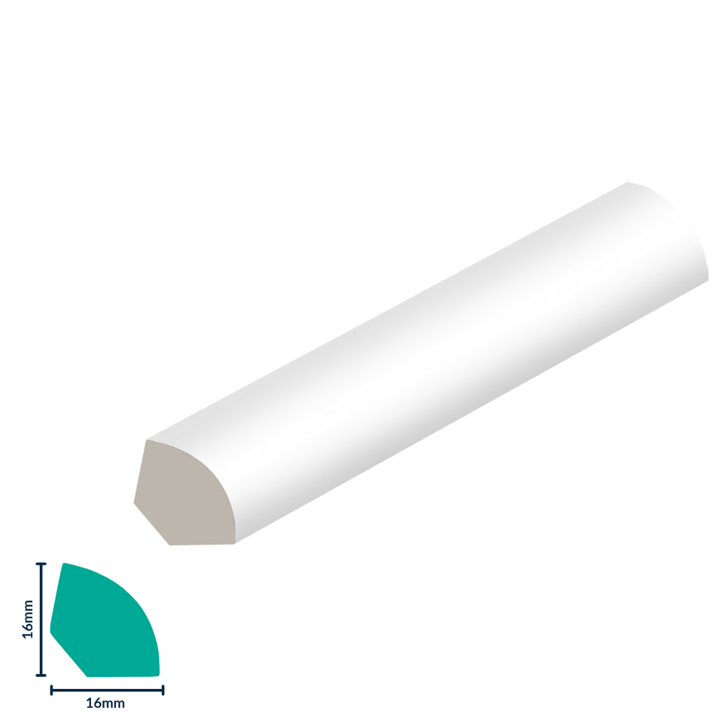 [ERP003W] HDPS QUARTER ROUND H 16 X W 16 X L 2700MM WHITE